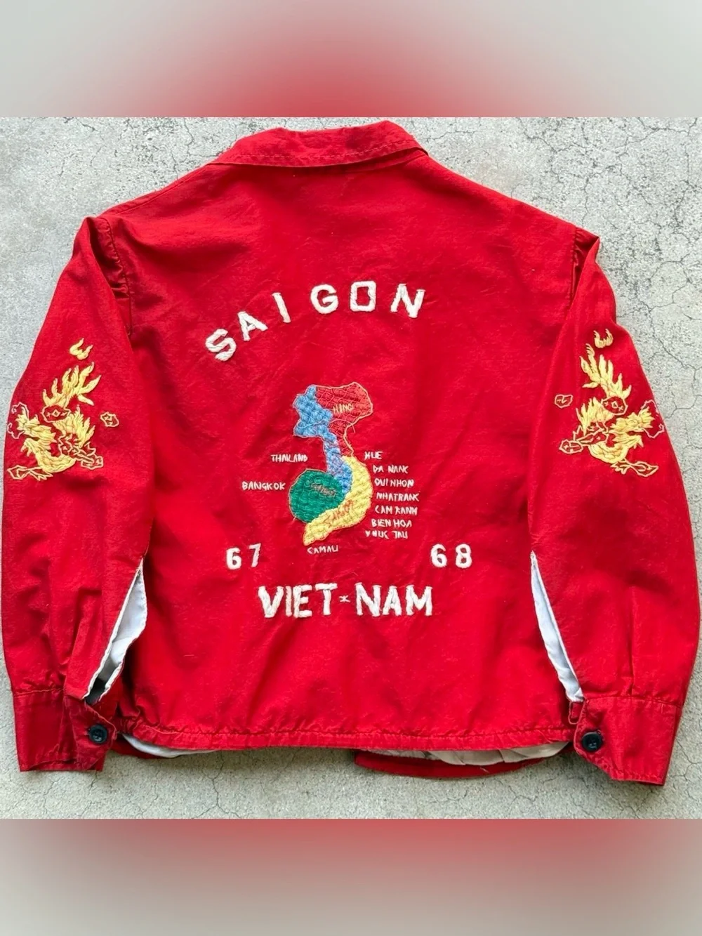 True Vintage 60’s Vietnam Saigon 1967 / 68 Souvenir Tour Jacket Youth